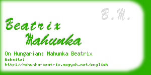 beatrix mahunka business card